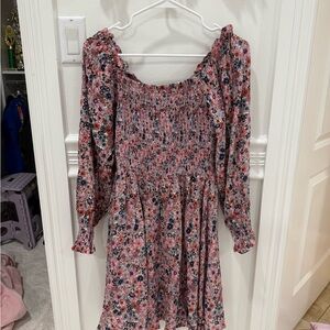 Angie Pink and Blue Textured Dress